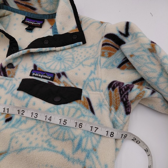 Patagonia SYNCHILLA Snap Pullover Fleece Moon Owl Harvest Womens S Outdoor AOP - Picture 4 of 6